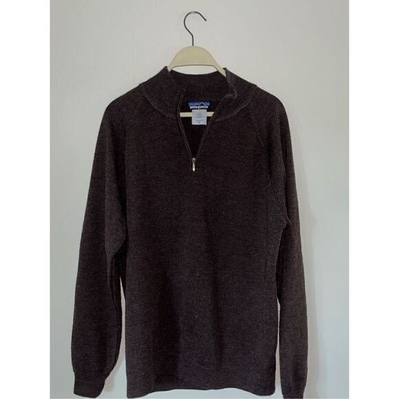 Men’s Patagonia Wool 1/4 Zip Sweater Medium - Picture 1 of 4